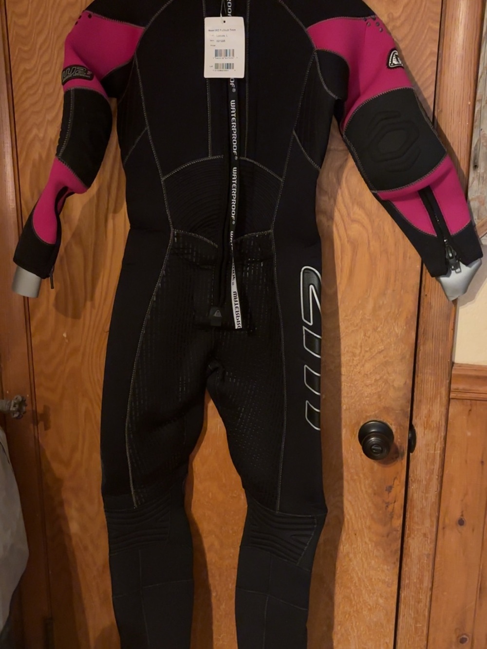 Women's Black and Pink Full Wetsuit 7mm